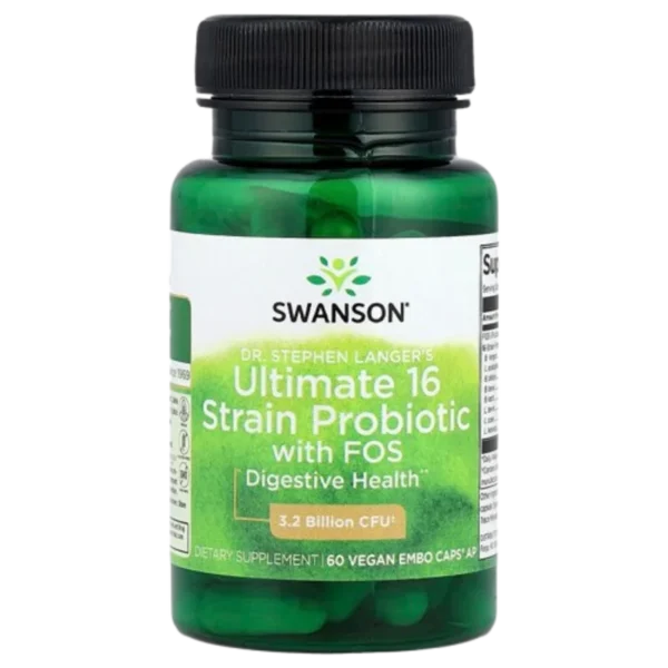Swanson, Dr. Stephen Langer's Ultimate 16 Strain Probiotic with FOS - 60 Vegan EMBO Caps® AP