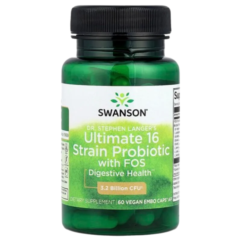 Swanson, Dr. Stephen Langer's Ultimate 16 Strain Probiotic with FOS - 60 Vegan EMBO Caps® AP
