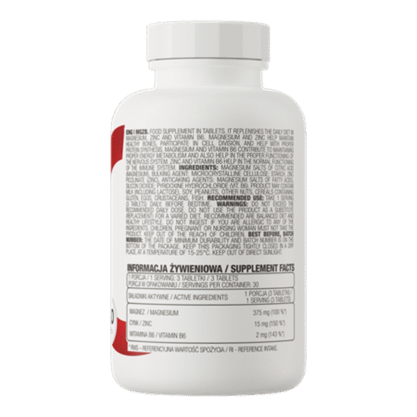MgZB - Dietary supplement with magnesium, zinc and vitamin B6 - 90 tablets - Image 3