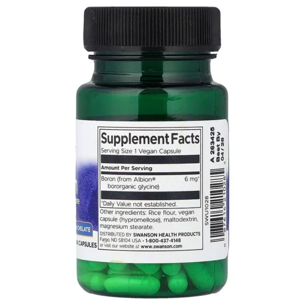 Swanson, Albion® Boron, 6 mg - 60 Vegan Capsules - Image 2